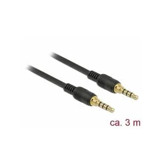 Delock Kabel Stereo Jack 3,5 mm 4 pin samec > samec 3 m černý Delock Kabel Stereo Jack 3,5 mm 4 pin samec > samec 3 m černý