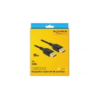 Delock DisplayPort kabel 8K 60 Hz 2 m DP 8K certifikováno