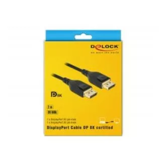Delock DisplayPort kabel 8K 60 Hz 2 m DP 8K certifikováno