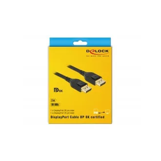 Delock DisplayPort kabel 8K 60 Hz 3 m DP 8K certifikováno