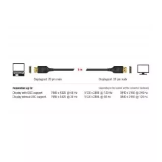 Delock DisplayPort kabel 8K 60 Hz 5 m DP 8K certifikováno