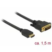 Delock Kabel HDMI na DVI 24+1 obousměrný 1,5 m
