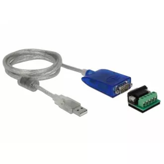 Delock Adaptér USB Typ-A na sériové rozhraní RS-422/485 DB9 s ochranou proti přepětí 600 W a rozšířeným rozmezím teplot Delock Adaptér USB Typ-A na sériové rozhraní RS-422/485 DB9 s ochranou proti přepětí 600 W a rozšířeným rozmezím teplot
