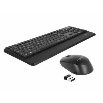 Delock Sada USB klávesnice a myši, 2,4 GHz, bezdrátová, černá (s podložkou pro zápěstí) Delock Sada USB klávesnice a myši, 2,4 GHz, bezdrátová, černá (s podložkou pro zápěstí)