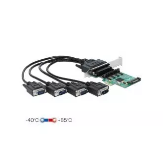 Delock PCI Express Karta na 4 x Sériový RS-232 se zdrojem napětí