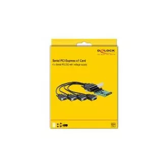 Delock PCI Express Karta na 4 x Sériový RS-232 se zdrojem napětí