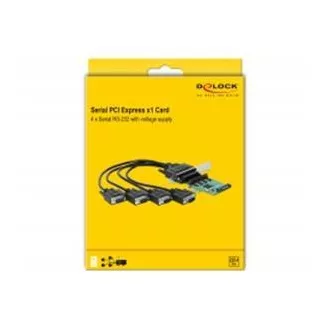 Delock PCI Express Karta na 4 x Sériový RS-232 se zdrojem napětí