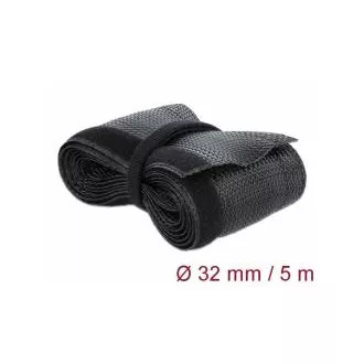 Delock Pletené opláštění na suchý zip 5 m x 32 mm, černé Delock Pletené opláštění na suchý zip 5 m x 32 mm, černé