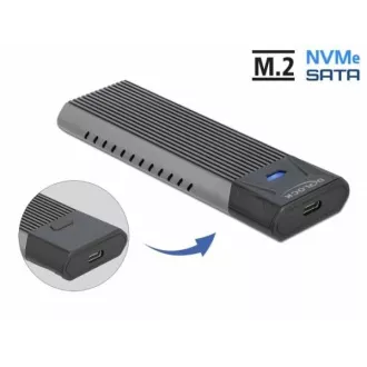 Delock Externí kombinované pouzdro USB Type-C pro M.2 NVMe PCIe nebo pro SATA SSD - beznástrojové Delock Externí kombinované pouzdro USB Type-C pro M.2 NVMe PCIe nebo pro SATA SSD - beznástrojové