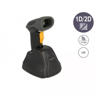 Delock Čtečka čárových kódů 2,4 GHz, 1D a 2D, s nabíjecí stanicí Delock Čtečka čárových kódů 2,4 GHz, 1D a 2D, s nabíjecí stanicí
