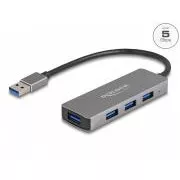 Delock 4 portový Hub USB 3.2 Gen 1 s konektorem USB Typu-A – porty USB Typu-A na boku