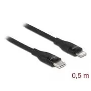 Delock Datový a nabíjecí kabel USB Type-C na Lightning pro iPhone, iPad a iPod černá 0,5 m MFi