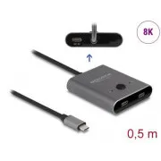 Delock Switch USB 10 Gbps USB Type-C, 2 na 1, obousměrný, 8K