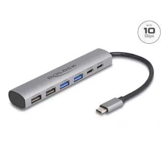 Delock 6 portový rozbočovač USB se 4 x zásuvkami USB Typu-A a se 2 x zásuvkami USB Type-C Delock 6 portový rozbočovač USB se 4 x zásuvkami USB Typu-A a se 2 x zásuvkami USB Type-C