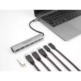 Delock 6 portový rozbočovač USB se 4 x zásuvkami USB Typu-A a se 2 x zásuvkami USB Type-C Delock 6 portový rozbočovač USB se 4 x zásuvkami USB Typu-A a se 2 x zásuvkami USB Type-C