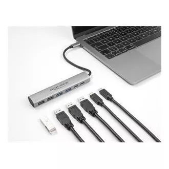 Delock 6 portový rozbočovač USB se 4 x zásuvkami USB Typu-A a se 2 x zásuvkami USB Type-C Delock 6 portový rozbočovač USB se 4 x zásuvkami USB Typu-A a se 2 x zásuvkami USB Type-C