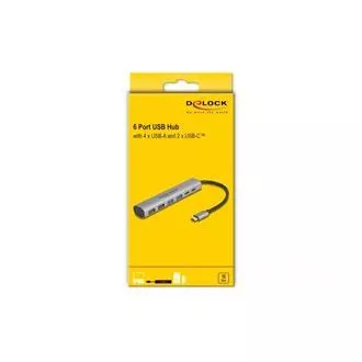 Delock 6 portový rozbočovač USB se 4 x zásuvkami USB Typu-A a se 2 x zásuvkami USB Type-C Delock 6 portový rozbočovač USB se 4 x zásuvkami USB Typu-A a se 2 x zásuvkami USB Type-C