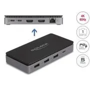 Delock Dokovací stanice USB Type-C 4K - duální HDMI MST / USB / Gibabit LAN / PD 3.0 85 W