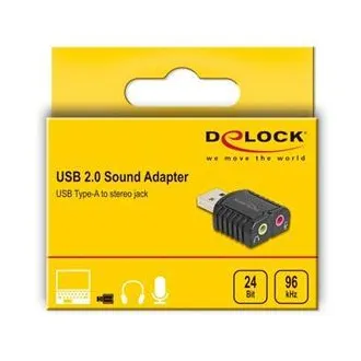 Delock Externí zvuková karta USB 24 bitů / 96 kHz Plug & Play pro Windows, MAC, Linux, Chrome OS