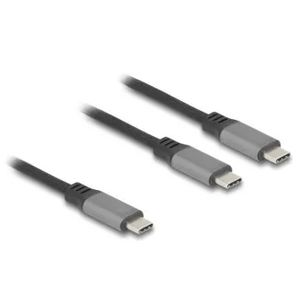 Delock Kabel USB-C ve tvaru Y, z 1 x zástrčky na 2 x zástrčky PD 3.0, 100 W inteligentní rozvod proudu, 1,2 m Delock Kabel USB-C ve tvaru Y, z 1 x zástrčky na 2 x zástrčky PD 3.0, 100 W inteligentní rozvod proudu, 1,2 m