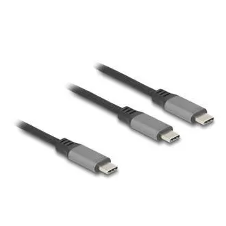 Delock Kabel USB-C ve tvaru Y, z 1 x zástrčky na 2 x zástrčky PD 3.0, 100 W inteligentní rozvod proudu, 1,2 m Delock Kabel USB-C ve tvaru Y, z 1 x zástrčky na 2 x zástrčky PD 3.0, 100 W inteligentní rozvod proudu, 1,2 m