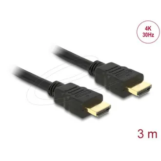 Delock Kabel High Speed HDMI with Ethernet – HDMI A samec > HDMI A samec 4K 3m Delock Kabel High Speed HDMI with Ethernet – HDMI A samec > HDMI A samec 4K 3m