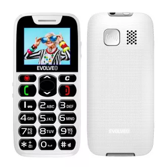 EVOLVEO EasyPhone, telefon pro seniory s nabíjecím stojánkem, 1,8" 160 × 128 px/1xSIM/microSDHC/1000 mAh/bílá EVOLVEO EasyPhone, telefon pro seniory s nabíjecím stojánkem, 1,8" 160 × 128 px/1xSIM/microSDHC/1000 mAh/bílá