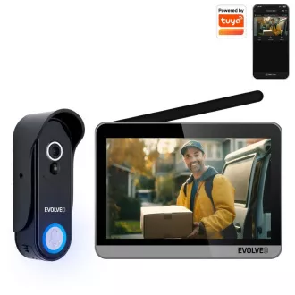 EVOLVEO DoorPhone W7, Sada domácího bezdrátového videotelefonu s WiFi černý stříbrný monitor EVOLVEO DoorPhone W7, Sada domácího bezdrátového videotelefonu s WiFi černý stříbrný monitor