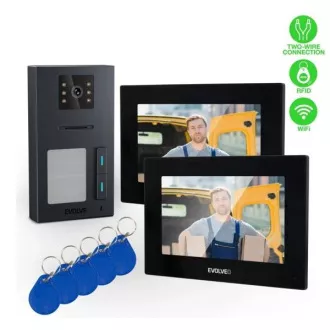 EVOLVEO DoorPhone AP2-2 drátový videotelefon pro dva byty s aplikací, černý EVOLVEO DoorPhone AP2-2 drátový videotelefon pro dva byty s aplikací, černý