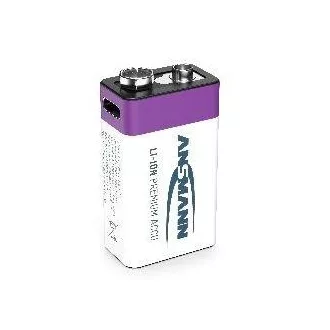 Ansmann Li-ion 9V Block, min 340mAh, s nabíjecí elektronikou, USB-C