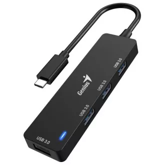 Genius UH-400 USB Hub, externí, USB-C na 4× USB 3.0, 15cm, černý Genius UH-400 USB Hub, externí, USB-C na 4× USB 3.0, 15cm, černý