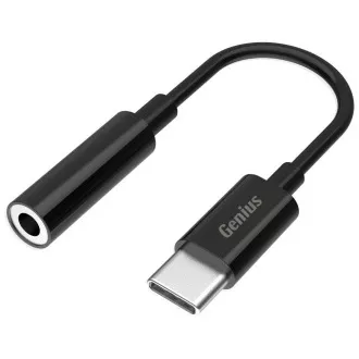 Genius ACC-C100, Redukce, USB-C zástrčka, 3,5mm jack zásuvka, 10cm, černá Genius ACC-C100, Redukce, USB-C zástrčka, 3,5mm jack zásuvka, 10cm, černá
