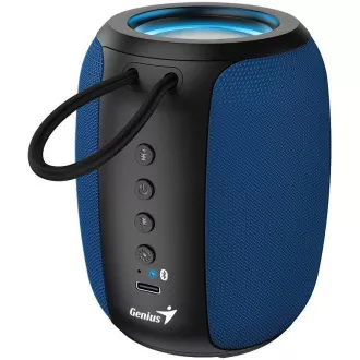 Genius SP-915BT Reproduktor, bezdrátový, Bluetooth, 5W, LED podsv.,USB-C,výdrž až 6 hod.,mikrofon, podpora Copilot,modro-černá Genius SP-915BT Reproduktor, bezdrátový, Bluetooth, 5W, LED podsv.,USB-C,výdrž až 6 hod.,mikrofon, podpora Copilot,modro-černá