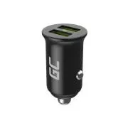 Green Cell Nabíječka do auta 36W GC PowerRide Nano36 s rychlonabíjením 2x USB-A Ultra Charge