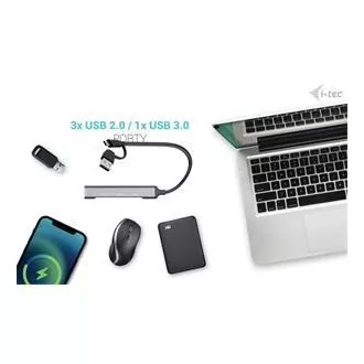 I-Tec USB-A/USB-C Metal HUB 1x USB-C 3.1 + 3x USB 2.0