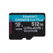 KINGSTON 512GB microSDXC Canvas Go Plus Gen4 200MB/s A2 U3 V30 Card bez adaptéru
