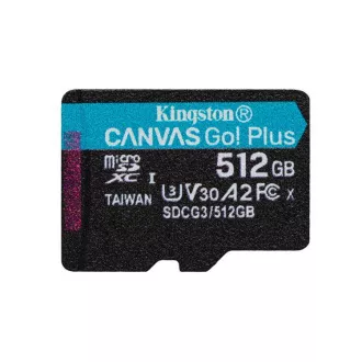 KINGSTON 512GB microSDXC Canvas Go Plus Gen4 200MB/s A2 U3 V30 Card bez adaptéru KINGSTON 512GB microSDXC Canvas Go Plus Gen4 200MB/s A2 U3 V30 Card bez adaptéru