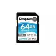 KINGSTON 64GB SDXC Canvas Go Plus Gen4 200MB/s C10 UHS-I U3 V30