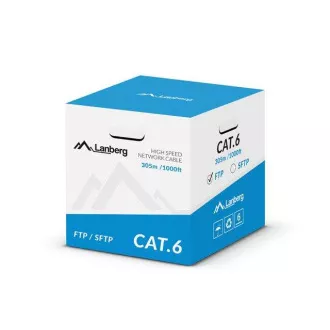 LANBERG FTP kabel CAT.6, Cu, délka 305m, šedý, CPR + Fluke passed, PVC LANBERG FTP kabel CAT.6, Cu, délka 305m, šedý, CPR + Fluke passed, PVC