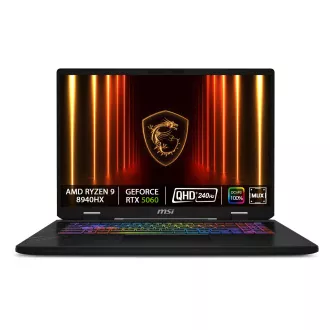 MSI Crosshair A17 HX D8WFKG-011CZ/Ryzen 9 8940HX/32GB/1TB SSD/RTX 5060, 8GB/17"QHD+ IPS, 240Hz/Win 11 home/černá MSI Crosshair A17 HX D8WFKG-011CZ/Ryzen 9 8940HX/32GB/1TB SSD/RTX 5060, 8GB/17"QHD+ IPS, 240Hz/Win 11 home/černá
