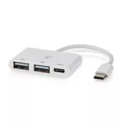 Nedis CCGB60250BK01 - USB hub | 1x USB-A | 3x USB A Zásuvka | 5 Portů port(s) | USB 2.0 | Napájení z USB | SD & MicroSD