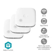 Nedis WIFIDS21WT SmartLife Detektor Kouře| Wi-Fi | Napájení z baterie | Životnost snímače: 10 Rok | 85 dB | Bílá | 1 ks
