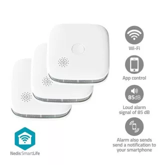 Nedis WIFIDS21WT SmartLife Detektor Kouře| Wi-Fi | Napájení z baterie | Životnost snímače: 10 Rok | 85 dB | Bílá | 1 ks Nedis WIFIDS21WT SmartLife Detektor Kouře| Wi-Fi | Napájení z baterie | Životnost snímače: 10 Rok | 85 dB | Bílá | 1 ks