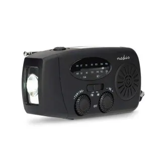 Nedis RDFMCR2000BK - Nouzové Radio | AM / FM | Funkce powerbanky | Napájení Accu / Napájení USB / Ruční klika | Černá Nedis RDFMCR2000BK - Nouzové Radio | AM / FM | Funkce powerbanky | Napájení Accu / Napájení USB / Ruční klika | Černá
