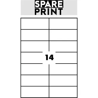 SPARE PRINT PREMIUM Samolepicí etikety bílé, 100 archů A4 v krabici (1arch/14x etiketa 105x42,3mm) SPARE PRINT PREMIUM Samolepicí etikety bílé, 100 archů A4 v krabici (1arch/14x etiketa 105x42,3mm)