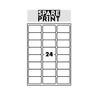 SPARE PRINT PREMIUM Samolepicí etikety bílé, 100 archů A4 v krabici (1arch/24x etiketa 68x36mm) SPARE PRINT PREMIUM Samolepicí etikety bílé, 100 archů A4 v krabici (1arch/24x etiketa 68x36mm)