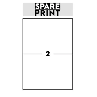 SPARE PRINT PREMIUM Samolepicí etikety bílé, 100 archů A4 v krabici (1arch/2x etiketa 210x148,5mm) SPARE PRINT PREMIUM Samolepicí etikety bílé, 100 archů A4 v krabici (1arch/2x etiketa 210x148,5mm)