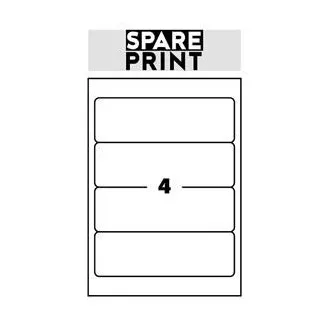 SPARE PRINT PREMIUM Samolepicí etikety bílé, 100 archů A4 v krabici (1arch/4x etiketa 192x61mm) SPARE PRINT PREMIUM Samolepicí etikety bílé, 100 archů A4 v krabici (1arch/4x etiketa 192x61mm)