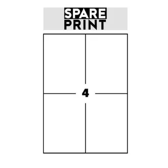 SPARE PRINT PREMIUM Samolepicí etikety bílé, 100 archů A4 v krabici (1arch/4x etiketa 105x148mm) SPARE PRINT PREMIUM Samolepicí etikety bílé, 100 archů A4 v krabici (1arch/4x etiketa 105x148mm)