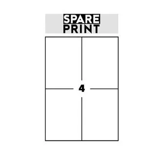 SPARE PRINT PREMIUM Samolepicí etikety bílé, 100 archů A4 v krabici (1arch/4x etiketa 105x148mm) SPARE PRINT PREMIUM Samolepicí etikety bílé, 100 archů A4 v krabici (1arch/4x etiketa 105x148mm)